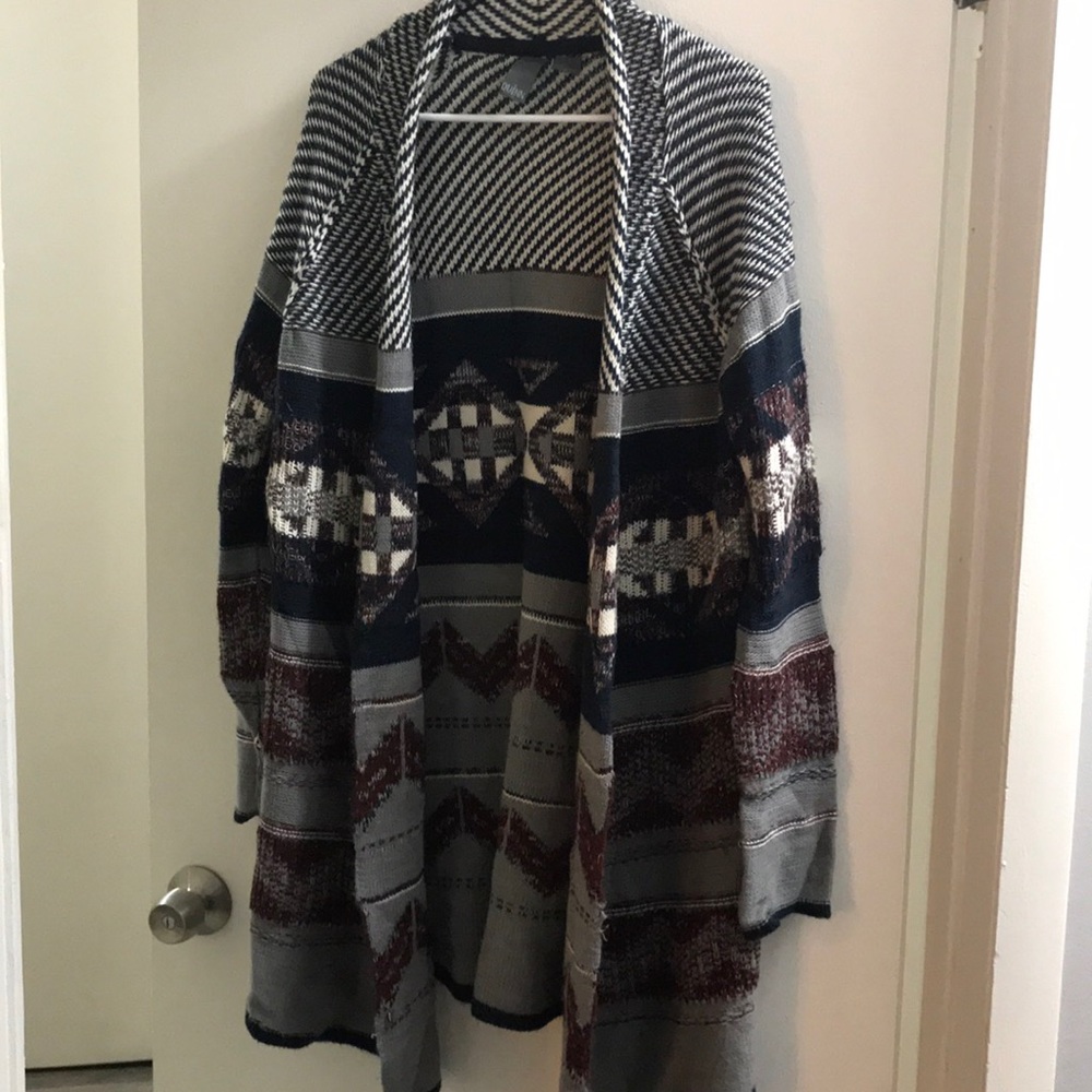 Printed cardigan sweater